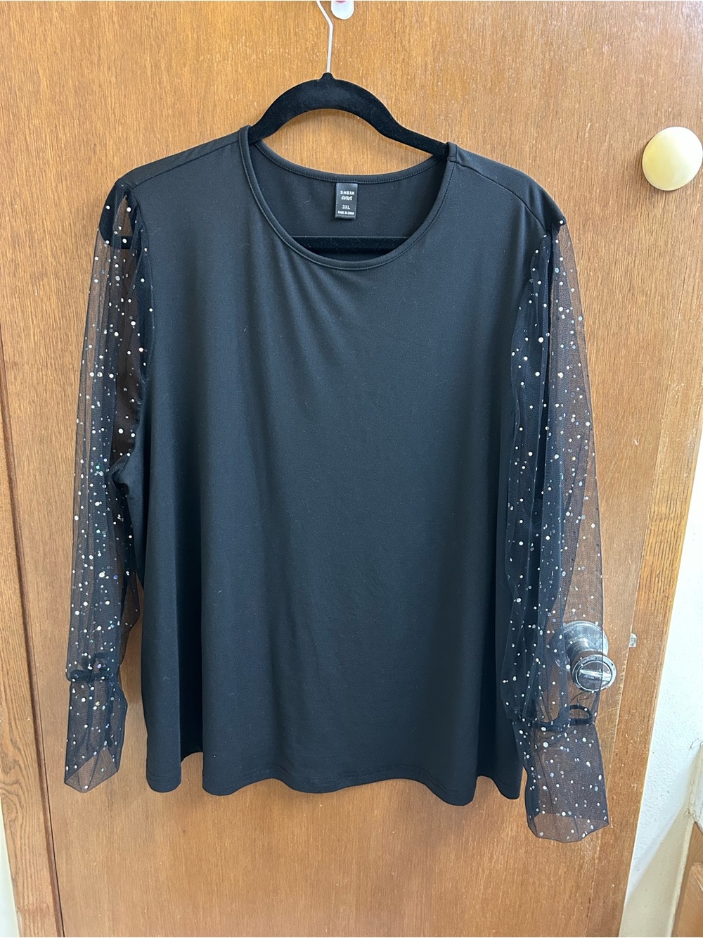 NWOT Shein Sparkle Sleeve Top